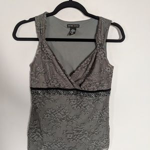 New York & Co. Sleeveless Shell with Lace Size S